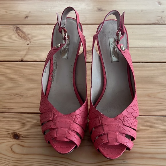 Guess Y2K Vintage Pink Platform Peep-toe Heels - Picture 2 of 8